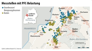 PFC-Karte mit Messtellen der PFC-Belastung