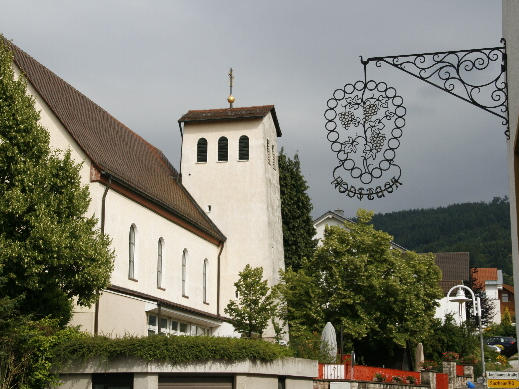 Blick auf die Kirche in Sinzheim
