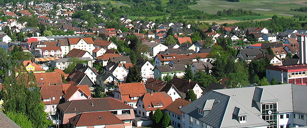 Blick auf Häuser
