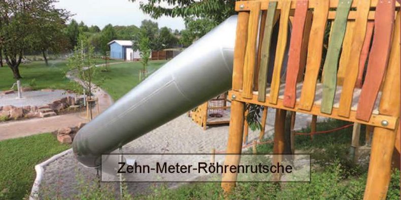 Die zehn Meter lange Rutschbahn des Mehrgenerationenparks